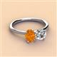3 - Tanya Oval Shape Citrine & Cushion Shape IGI Certified Lab Grown Diamond 2 Stone Duo Ring 