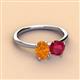 3 - Tanya Oval Shape Citrine & Cushion Shape Ruby 2 Stone Duo Ring 