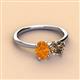3 - Tanya Oval Shape Citrine & Cushion Shape Smoky Quartz 2 Stone Duo Ring 