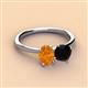 3 - Tanya Oval Shape Citrine & Cushion Shape Black Onyx 2 Stone Duo Ring 