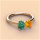 3 - Tanya Oval Shape Lab Created Alexandrite & Cushion Shape Citrine 2 Stone Duo Ring 