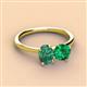 3 - Tanya Oval Shape Lab Created Alexandrite & Cushion Shape Emerald 2 Stone Duo Ring 