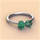 3 - Tanya Oval & Cushion Shape Lab Created Alexandrite 2 Stone Duo Ring 