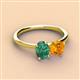 3 - Tanya Oval Shape Lab Created Alexandrite & Cushion Shape Citrine 2 Stone Duo Ring 
