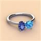 3 - Tanya Oval Shape Iolite & Cushion Shape Blue Topaz 2 Stone Duo Ring 