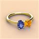 3 - Tanya Oval Shape Iolite & Cushion Shape Citrine 2 Stone Duo Ring 