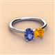 3 - Tanya Oval Shape Iolite & Cushion Shape Citrine 2 Stone Duo Ring 