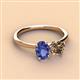 3 - Tanya Oval Shape Iolite & Cushion Shape Smoky Quartz 2 Stone Duo Ring 