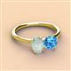3 - Tanya Oval Shape Opal & Cushion Shape Blue Topaz 2 Stone Duo Ring 