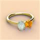 3 - Tanya Oval Shape Opal & Cushion Shape Citrine 2 Stone Duo Ring 