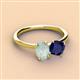 3 - Tanya Oval Shape Opal & Cushion Shape Blue Sapphire 2 Stone Duo Ring 