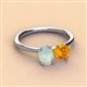 3 - Tanya Oval Shape Opal & Cushion Shape Citrine 2 Stone Duo Ring 