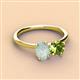 3 - Tanya Oval Shape Opal & Cushion Shape Peridot 2 Stone Duo Ring 