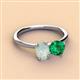3 - Tanya Oval Shape Opal & Cushion Shape Emerald 2 Stone Duo Ring 