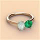 3 - Tanya Oval Shape Opal & Cushion Shape Emerald 2 Stone Duo Ring 
