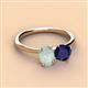 3 - Tanya Oval Shape Opal & Cushion Shape Blue Sapphire 2 Stone Duo Ring 