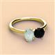 3 - Tanya Oval Shape Opal & Cushion Shape Black Onyx 2 Stone Duo Ring 