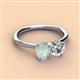 3 - Tanya Oval Shape Opal & Cushion Shape GIA Certified Diamond 2 Stone Duo Ring 