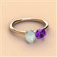 3 - Tanya Oval Shape Opal & Cushion Shape Amethyst 2 Stone Duo Ring 