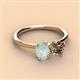3 - Tanya Oval Shape Opal & Cushion Shape Smoky Quartz 2 Stone Duo Ring 