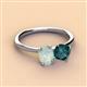 3 - Tanya Oval Shape Opal & Cushion Shape London Blue Topaz 2 Stone Duo Ring 