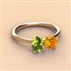 3 - Tanya Oval Shape Peridot & Cushion Shape Citrine 2 Stone Duo Ring 