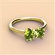 3 - Tanya Oval & Cushion Shape Peridot 2 Stone Duo Ring 