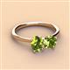 3 - Tanya Oval & Cushion Shape Peridot 2 Stone Duo Ring 