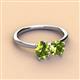 3 - Tanya Oval & Cushion Shape Peridot 2 Stone Duo Ring 