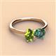 3 - Tanya Oval Shape Peridot & Cushion Shape Lab Created Alexandrite 2 Stone Duo Ring 