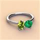 3 - Tanya Oval Shape Peridot & Cushion Shape Emerald 2 Stone Duo Ring 