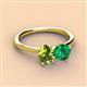 3 - Tanya Oval Shape Peridot & Cushion Shape Emerald 2 Stone Duo Ring 