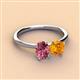3 - Tanya Oval Shape Pink Tourmaline & Cushion Shape Citrine 2 Stone Duo Ring 