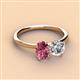 3 - Tanya Oval Shape Pink Tourmaline & Cushion Shape Forever Brilliant Moissanite 2 Stone Duo Ring 