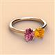 3 - Tanya Oval Shape Pink Tourmaline & Cushion Shape Citrine 2 Stone Duo Ring 