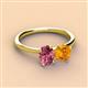 3 - Tanya Oval Shape Pink Tourmaline & Cushion Shape Citrine 2 Stone Duo Ring 