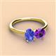 3 - Tanya Oval Shape Tanzanite & Cushion Shape Amethyst 2 Stone Duo Ring 
