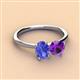 3 - Tanya Oval Shape Tanzanite & Cushion Shape Amethyst 2 Stone Duo Ring 