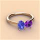 3 - Tanya Oval Shape Tanzanite & Cushion Shape Amethyst 2 Stone Duo Ring 