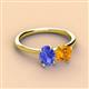 3 - Tanya Oval Shape Tanzanite & Cushion Shape Citrine 2 Stone Duo Ring 