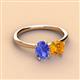 3 - Tanya Oval Shape Tanzanite & Cushion Shape Citrine 2 Stone Duo Ring 