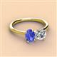 3 - Tanya Oval Shape Tanzanite & Cushion Shape IGI Certified Lab Grown Diamond 2 Stone Duo Ring 
