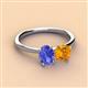 3 - Tanya Oval Shape Tanzanite & Cushion Shape Citrine 2 Stone Duo Ring 
