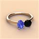 3 - Tanya Oval Shape Tanzanite & Cushion Shape Black Onyx 2 Stone Duo Ring 