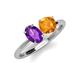 4 - Tanya Oval Shape Amethyst & Cushion Shape Citrine 2 Stone Duo Ring 