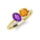 4 - Tanya Oval Shape Amethyst & Cushion Shape Citrine 2 Stone Duo Ring 