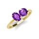 4 - Tanya Oval & Cushion Shape Amethyst 2 Stone Duo Ring 