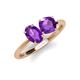4 - Tanya Oval & Cushion Shape Amethyst 2 Stone Duo Ring 