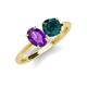 4 - Tanya Oval Shape Amethyst & Cushion Shape London Blue Topaz 2 Stone Duo Ring 