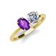 4 - Tanya Oval Shape Amethyst & Cushion Shape Forever One Moissanite 2 Stone Duo Ring 